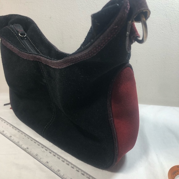 Vintage Hush Puppies Genuine Suede Hobo style purse bag 1980s Throwback - Picture 3 of 16